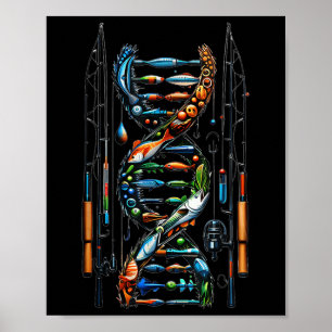 Angeln liegt in meiner DNA B Fisch Fischer Männer Poster