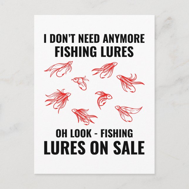 Angeln Lures Fischer Outdoor Funny Joke Sq Postkarte (Vorderseite)