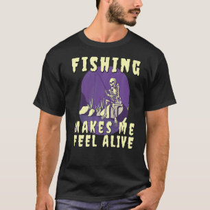 Angeln macht mich beim Fischen ein lebendiges Skel T-Shirt