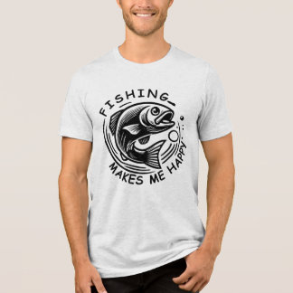 Angeln macht mich glücklich Tri-Blend shirt