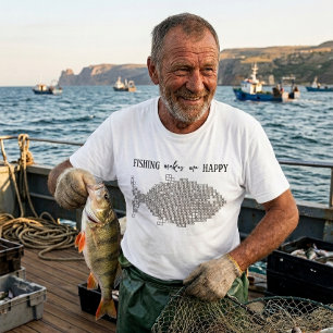 Angeln macht mich glücklich über die lustigen Kreu T-Shirt