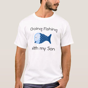 Angeln mit dem Shirt des Sohnes Vater