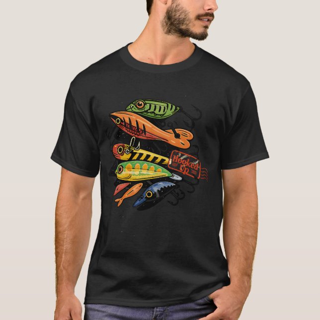 Angeln mit Ködern T-Shirt (Vorderseite)