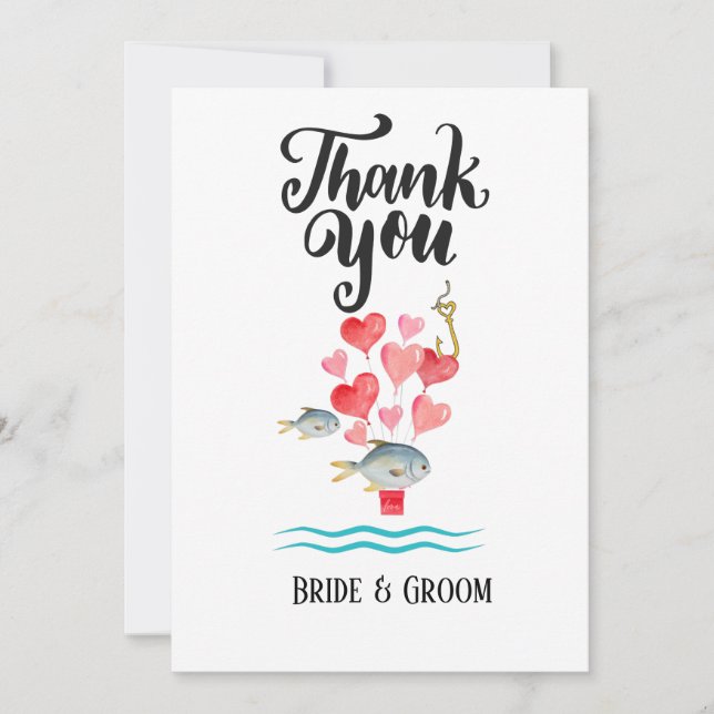 Angeln mit Liebe Hochzeit für danke Einladung (Vorderseite)