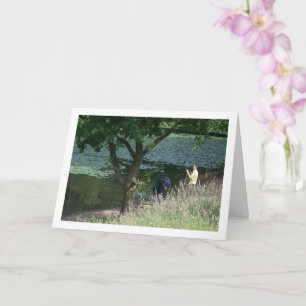 Angeln mit Opa Portrait Karte