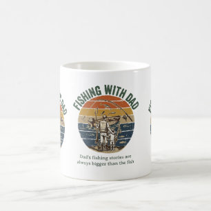Angeln mit Papa Vintage, Retro-Design Kaffeetasse