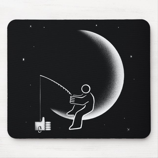 Angeln nach Likes Halbmond-Illustration Mousepad (Vorne)