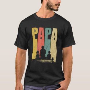 Angeln Papa Rolle Cooler Fischer Vintage Vatertag T-Shirt