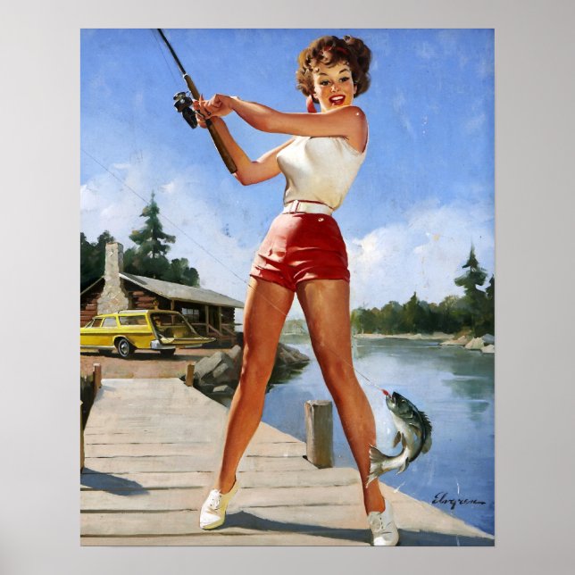 Angeln Pin Up Poster (Vorne)