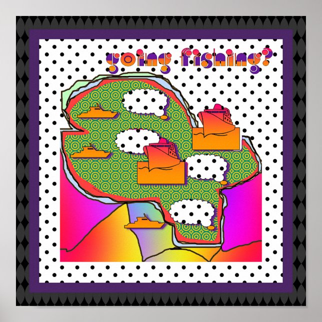 Angeln Polka Dots Poster (Vorne)