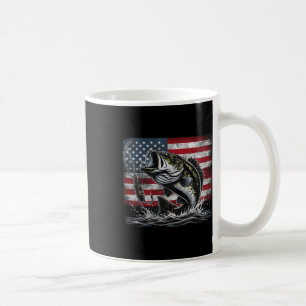 Angeln Retro Amerikanische Flagge B Fisch Fischer  Kaffeetasse