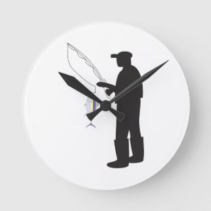 Angeln Runde Wanduhr