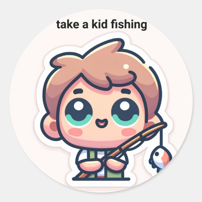 Angeln Runder Aufkleber (Vorderseite)