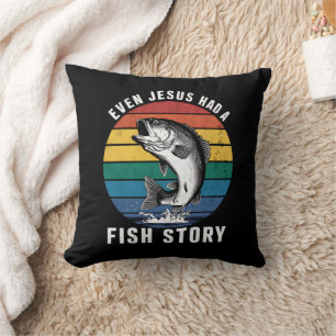 Angeln Selbst Jesus Hatte Eine Fischgeschichte Bas Kissen