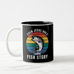 Angeln Selbst Jesus Hatte Eine Fischgeschichte Bas Zweifarbige Tasse