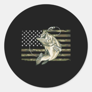 Angeln Tarnung uns Amerikanische Flagge B Fisch Fi Runder Aufkleber