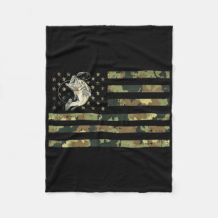 Angeln Tarnung Wir Amerikanische Flagge B Fisch Fi Fleecedecke