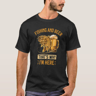 Angeln und Bier Fischer angelt und trinkt T-Shirt