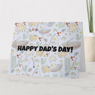 Angeln und Cricket für den Vatertag Karte