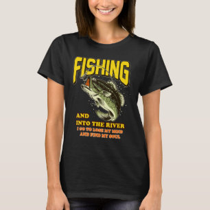 Angeln und in den Fluss gehe ich zu verlieren mein T-Shirt