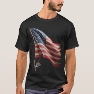 Angeln US Amerikanischer Barsch Fisch Fischer T-Shirt