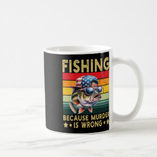 Angeln, weil Mord falsch ist, Vintage Lustig Fisch Kaffeetasse