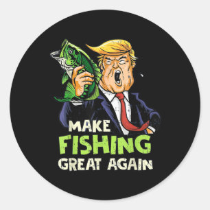 Angeln wieder groß machen Trump Angler Unterstützu Runder Aufkleber
