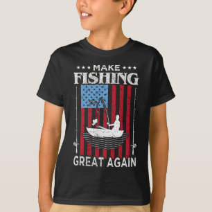 Angeln wieder groß machen Trump Lustiger Angler An T-Shirt