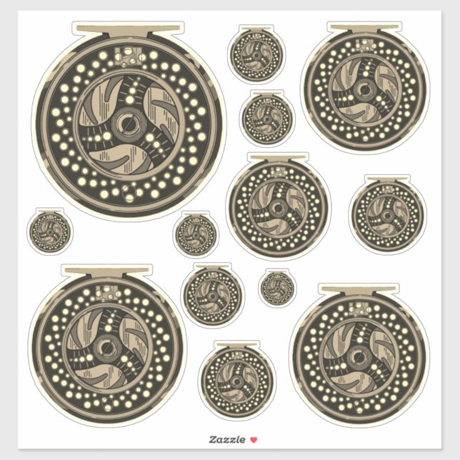 Angelnde Art Fischer Fischer Aufkleber (Blatt)