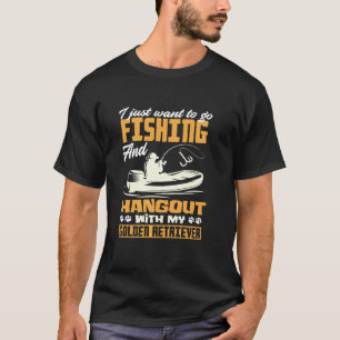 Angelnden Golden Retriever Fischer Hundeliebhaber T-Shirt