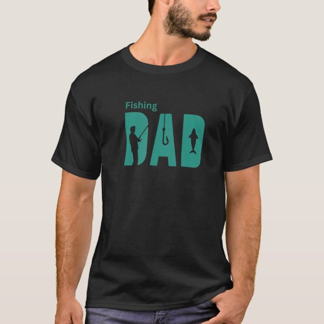 Angelnder Vater Cooles Fischerboot Haken Köder Fis T-Shirt (Vorderseite)