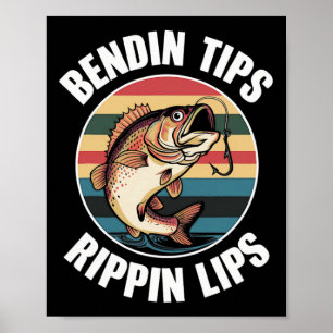 Angelnder Vater Lustig Biegende Tipps-reißende Lip Poster