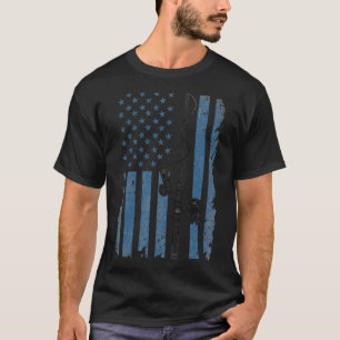 Angelrute Amerikanische Flagge, Fischer, Angeln, P T-Shirt