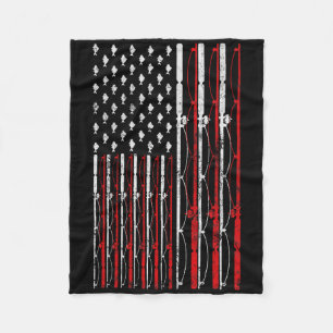 Angelrute Amerikanische Flagge Lustig Vintage Ange Fleecedecke