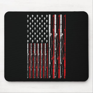 Angelrute Amerikanische Flagge Lustig Vintage Ange Mousepad