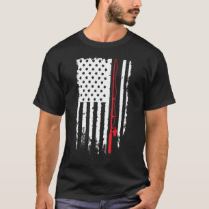 Angelrute Amerikanische Flagge Patriotisch T-Shirt