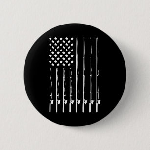 Angelrute Amerikanische Flagge Patriotischer Outdo Button