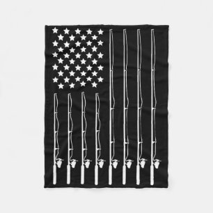 Angelrute Amerikanische Flagge Patriotischer Outdo Fleecedecke