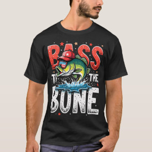 Angelrute Jagdgewehr Amerikanische Flagge T-Shirt
