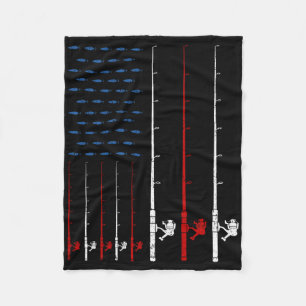 Angelruten Amerikanische Flagge Fleecedecke