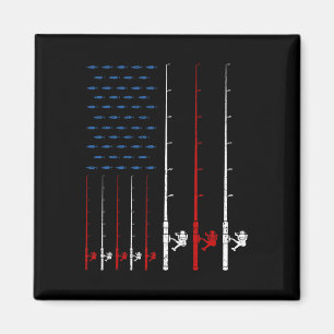 Angelruten Amerikanische Flagge Magnet