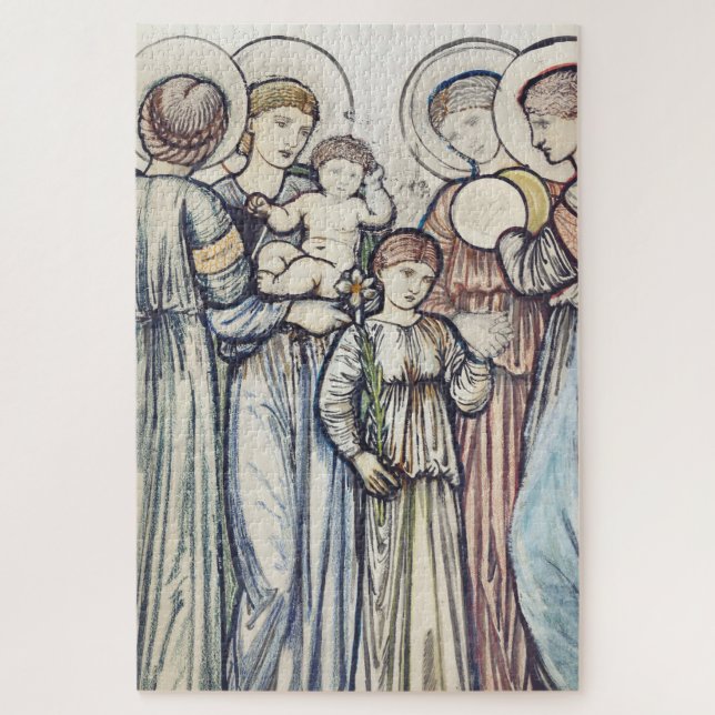Angels and Children von Sir Edward Burne-Jones Puzzle (Vertikal)
