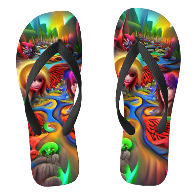 Angels and Demons River of Souls Custom Created Flip Flops (Fußbett)