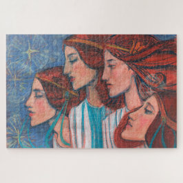 Angels Art Nouveau Ginger Auburn Red Hair Women Puzzle
