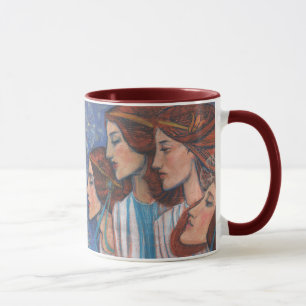Angels Art Nouveau Ginger Auburn Red Hair Women Tasse