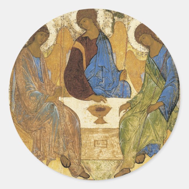 Angels At Mamre Trinity Runder Aufkleber (Vorderseite)