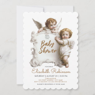 Angels Baby Shower Personalisiert Einladung