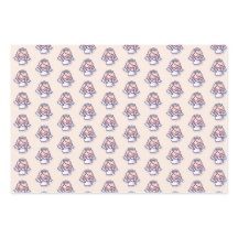 Angels beten auf rosa Hintergrundwrapping Paper