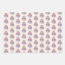 Angels beten auf rosa Hintergrundwrapping Paper