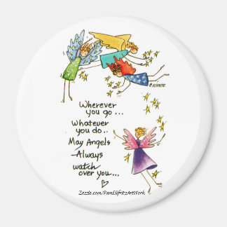 Angels Blick über dich farbenfrohe Aquarellbilder Magnet